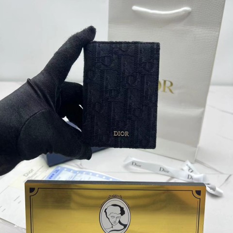 디올 CD 오블리크 자카드 패턴 카드홀더