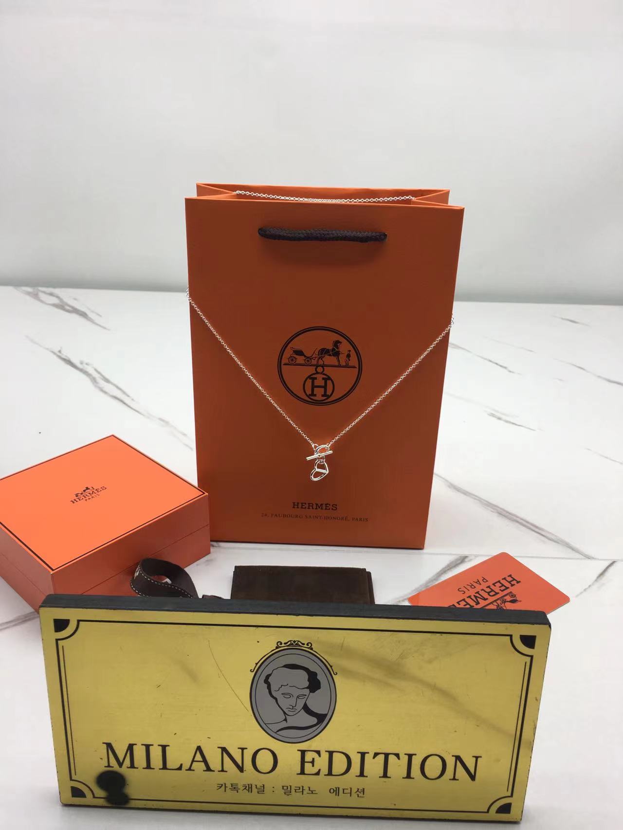에르메스 hermes 아뮬렛 샹달 하트 펜던트 목걸이
