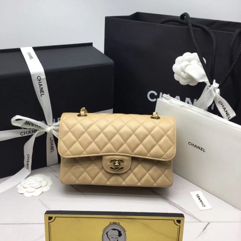 샤넬 클래식백 캐비어스킨 금장 스몰 23cm